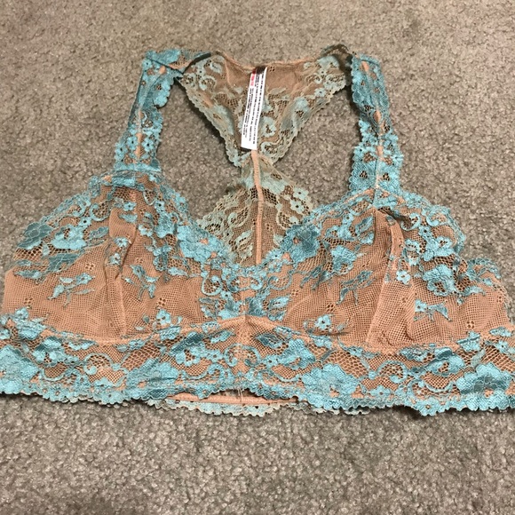Free People Other - Blue and tan free people lace bralette